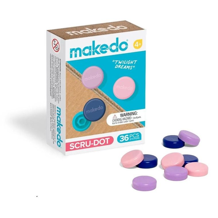 Makedo, Scru-Dot, ozdobne nakładki na śrubki, Twilight Dreams, 36 elementów