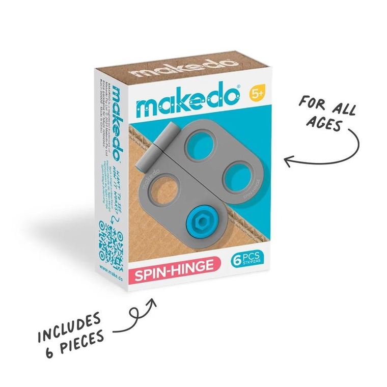 Makedo, Spin-Hinge, zestaw zawiasów, 6 elementów