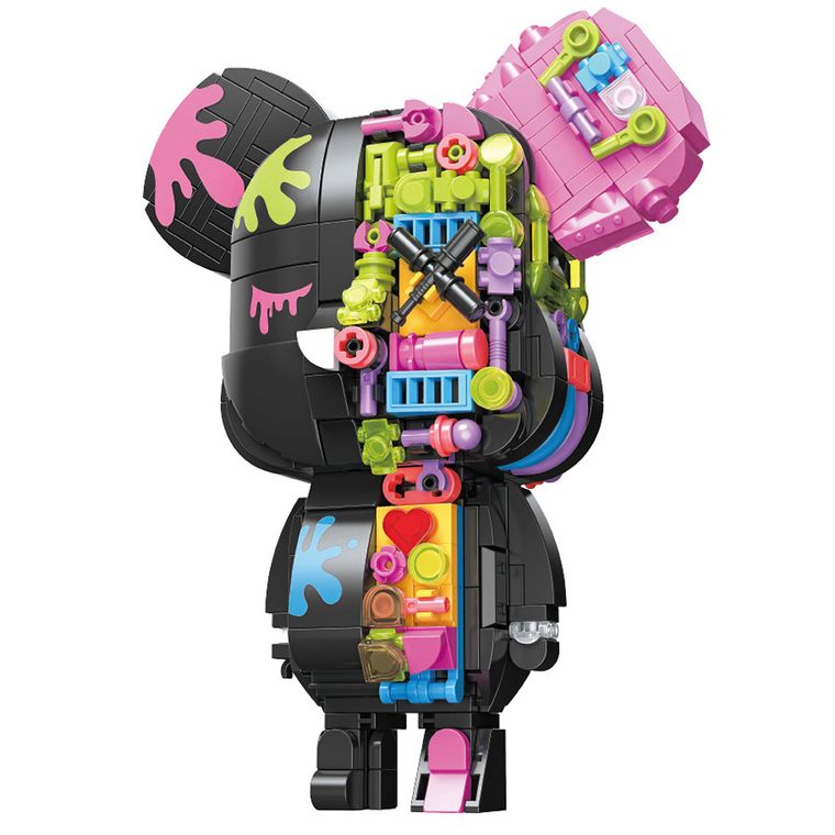 Maker Pop, Miś, klocki konstrukcyjne z magnesem, czarny