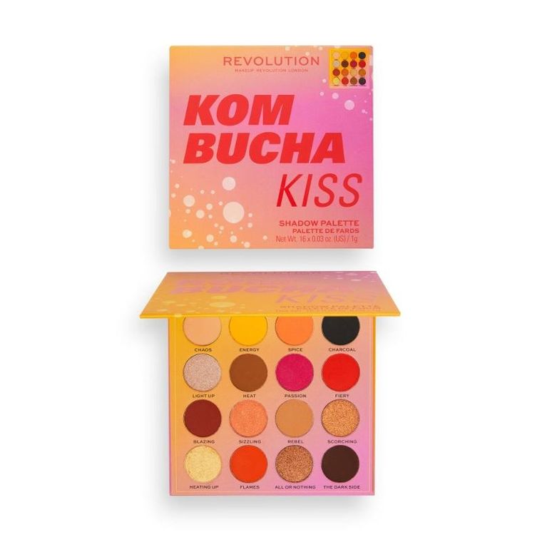 Makeup Revolution, Hot Shot, paleta cieni do powiek, kombucha kiss, 1 szt.