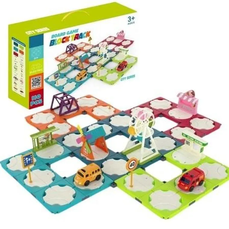Maksik, Block Track, ułóż tor wyścigowy, 110 elementów