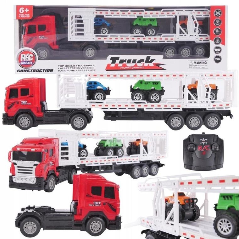 Maksik, ciężarówka laweta z pojazdami, zdalnie sterowana