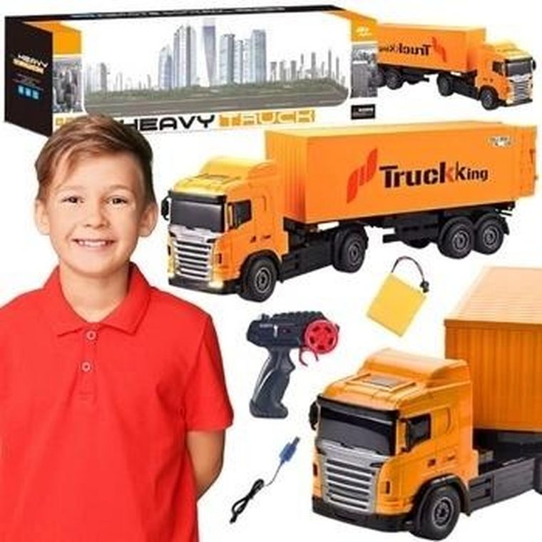 Maksik, Ciężarówka, pojazd zdalnie sterowany, pomarańczowa