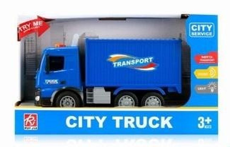 Maksik, ciężarówka, pojazd ze światłem i dźwiękiem, niebieski