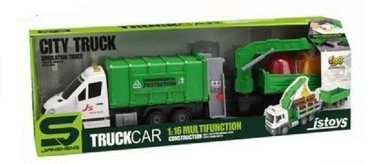 Maksik, ciężarówka śmieciarka z przyczepą