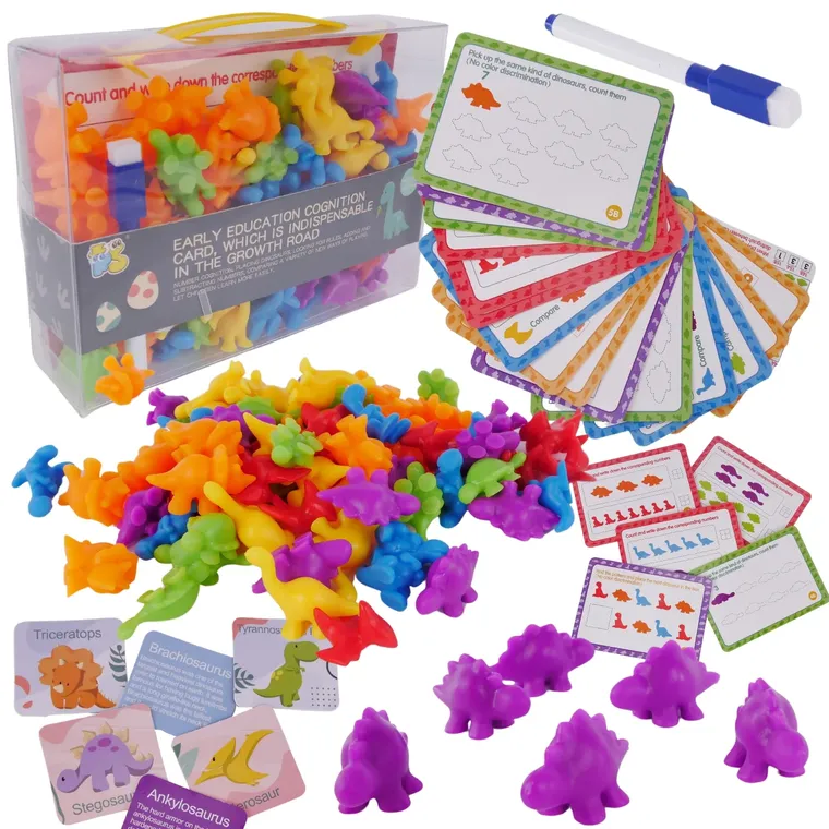 Maksik, Dinozaury, nauka kolorów i liczenia, zestaw edukacyjny