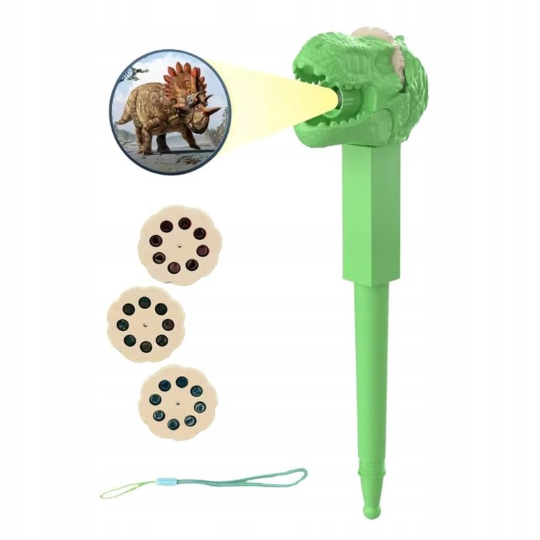 Maksik, długopis projektor, dinozaur