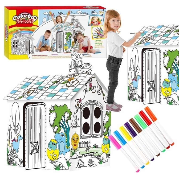 Maksik, Domek, karton do malowania, rozmiar XXL