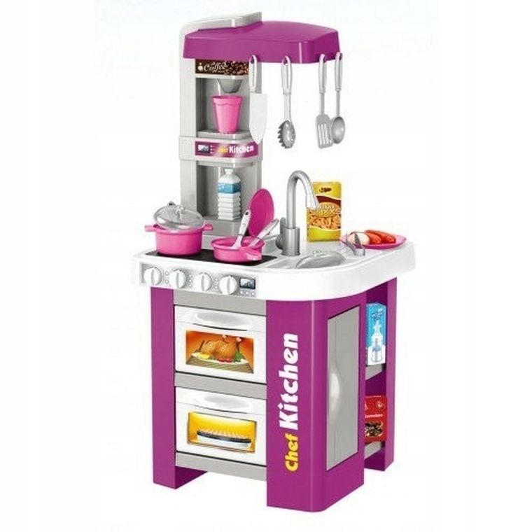 Maksik, duża kuchnia z akcesoriami, fioletowa