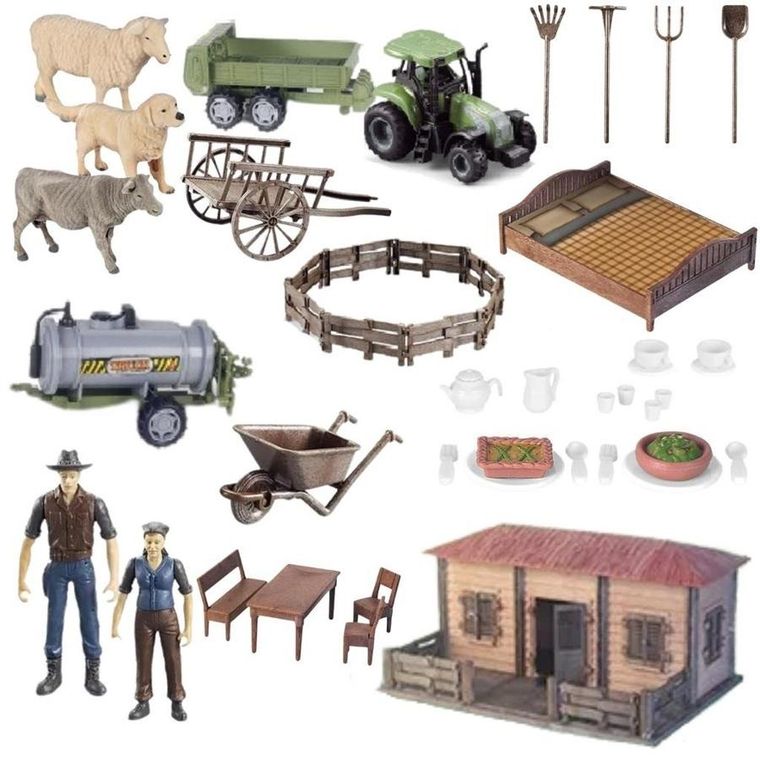 Maksik, farma z domem rolnika, zestaw figurek