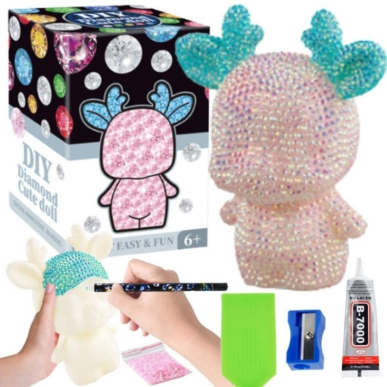 Maksik, figurka diamentowa, zestaw artystyczny, Jelonek