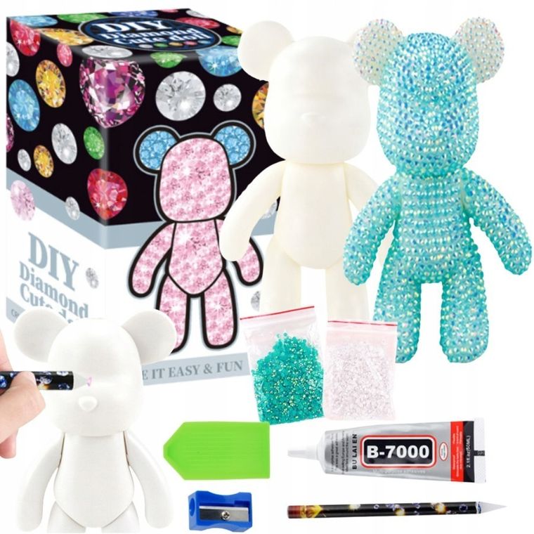 Maksik, figurka diamentowa, zestaw artystyczny, Miś