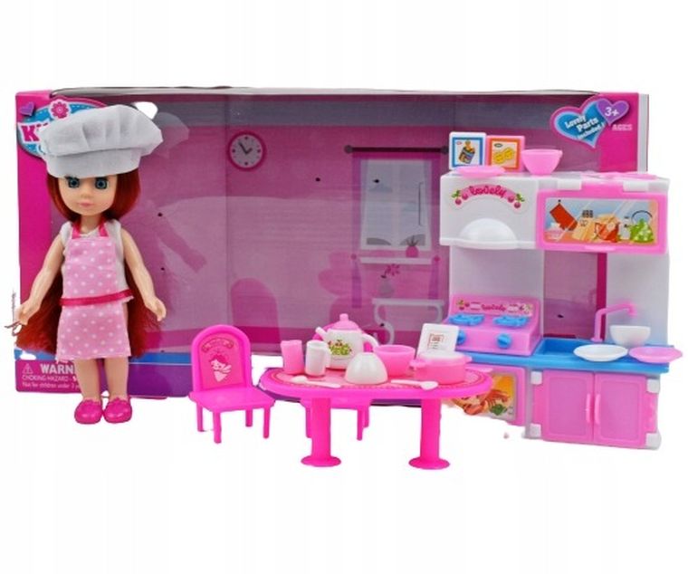 Maksik, lalka kucharka z akcesoriami kuchennymi