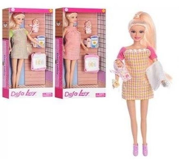 Maksik, lalka z dzieckiem i akcesoriami