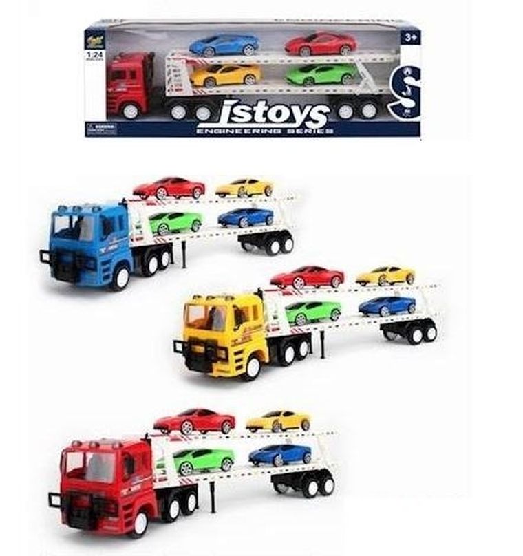 Maksik, laweta z zestawem aut, 1:24