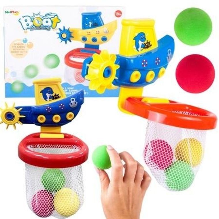 Maksik, Łódka z koszem i piłeczkami, zabawka do kąpieli