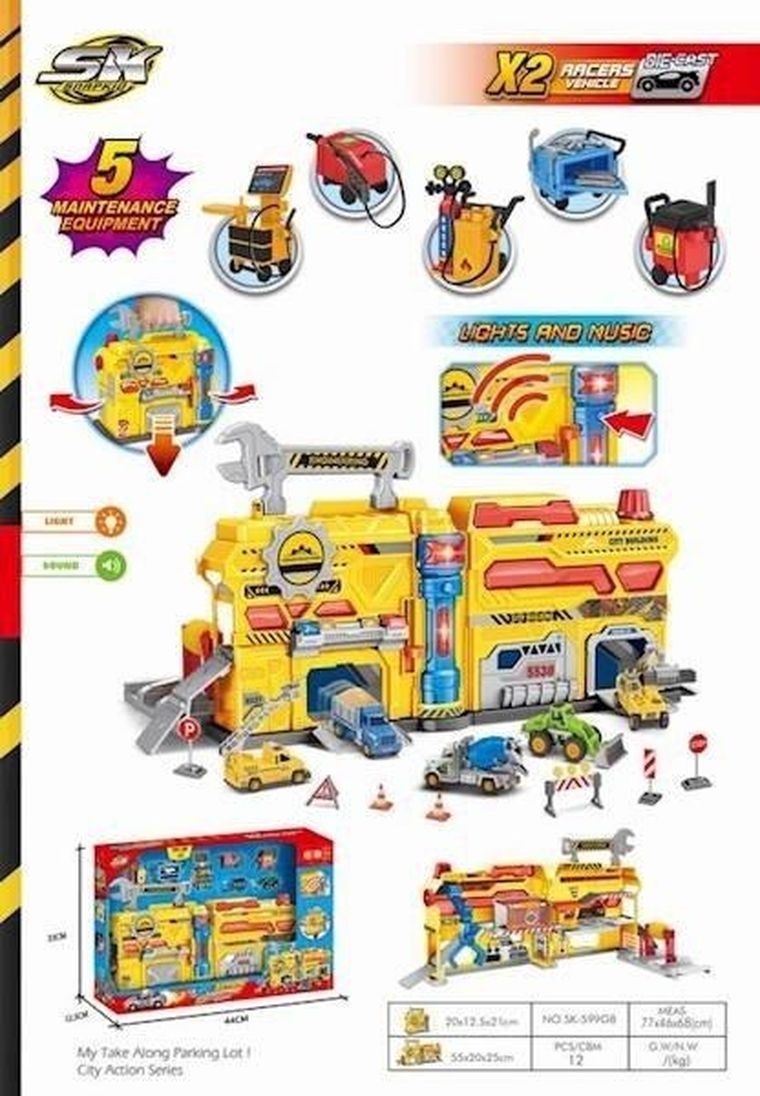 Maksik, parking z akcesoriami