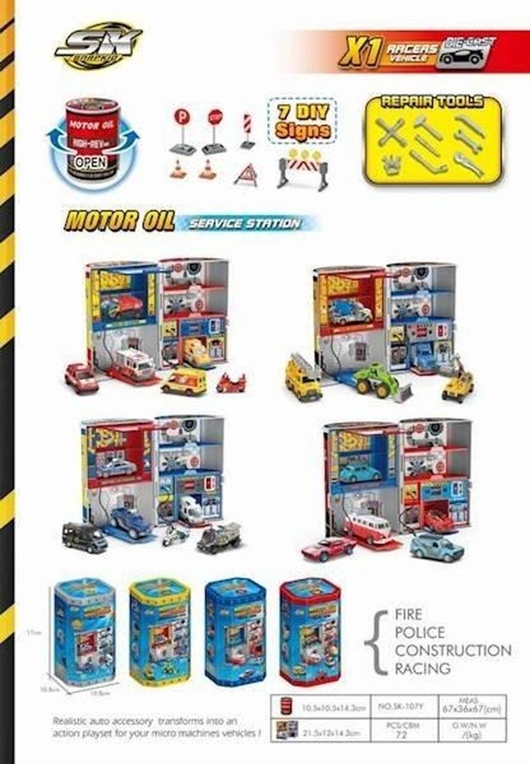 Maksik, parking z pojazdami