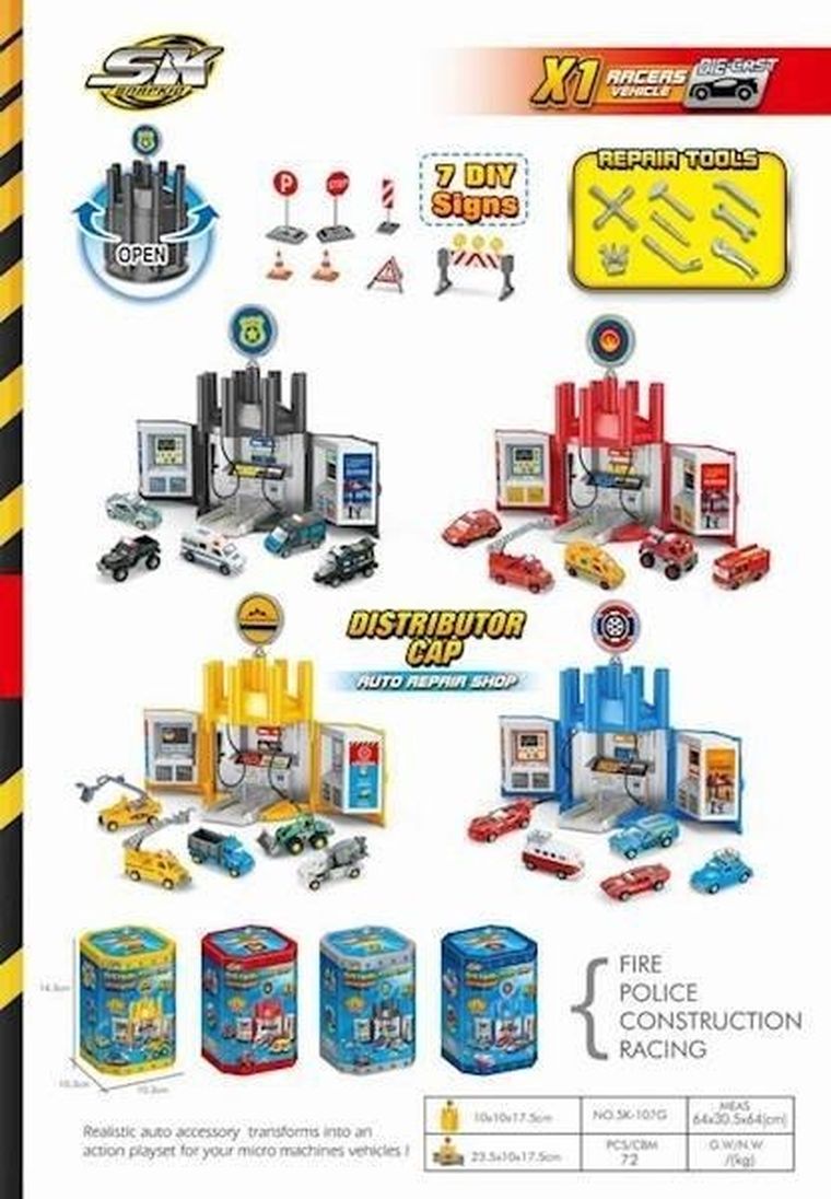 Maksik, parking z pojazdami