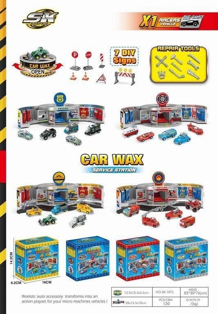 Maksik, parking z pojazdami