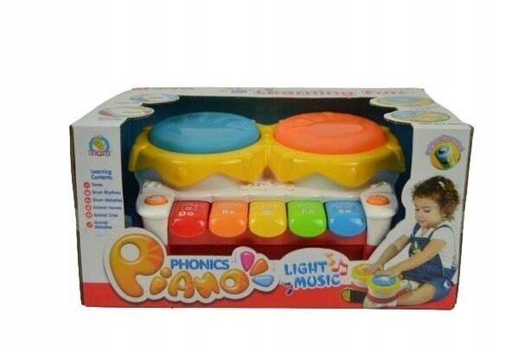 Maksik, pianinko z bębenkiem, zabawka interaktywna