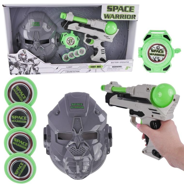 Maksik, pistolet interaktywny, maska, zestaw kosmiczny