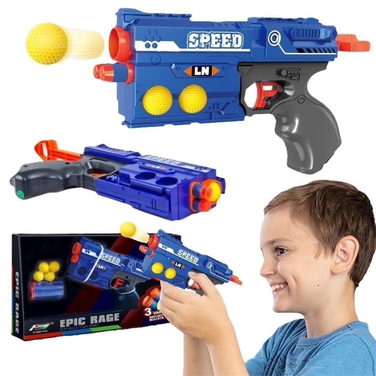 Maksik, pistolet na kulki piankowe i strzałki z pompką