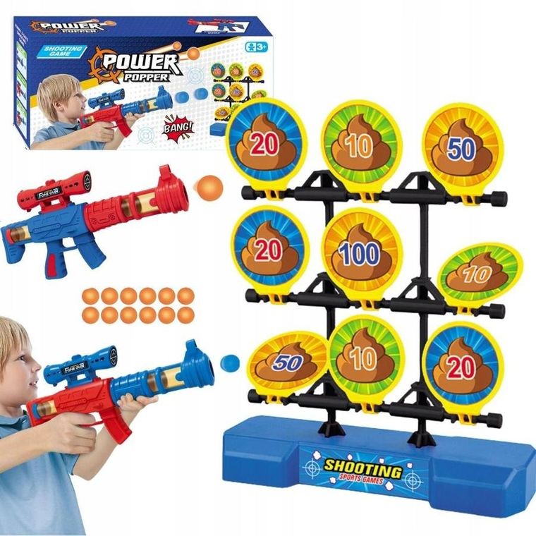 Maksik, pistolet na kulki piankowe z ruchomą tarczą