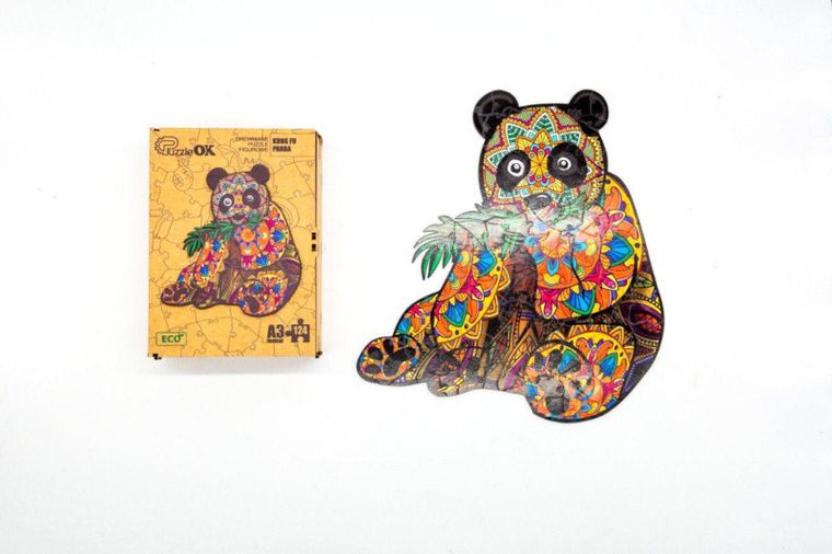 Maksik, puzzle drewniane, Kung Fu Panda, 124 elementy