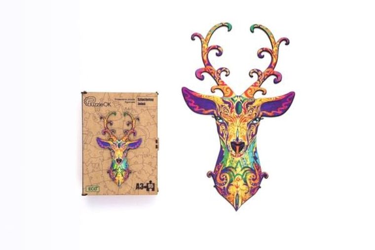 Maksik, puzzle drewniane, szlachetny jeleń, 95 elementów