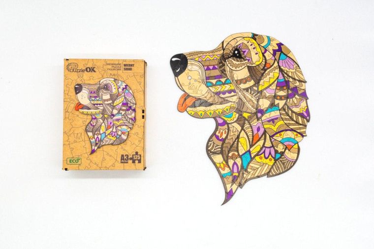 Maksik, puzzle drewniane, wierny sirko, 125 elementów