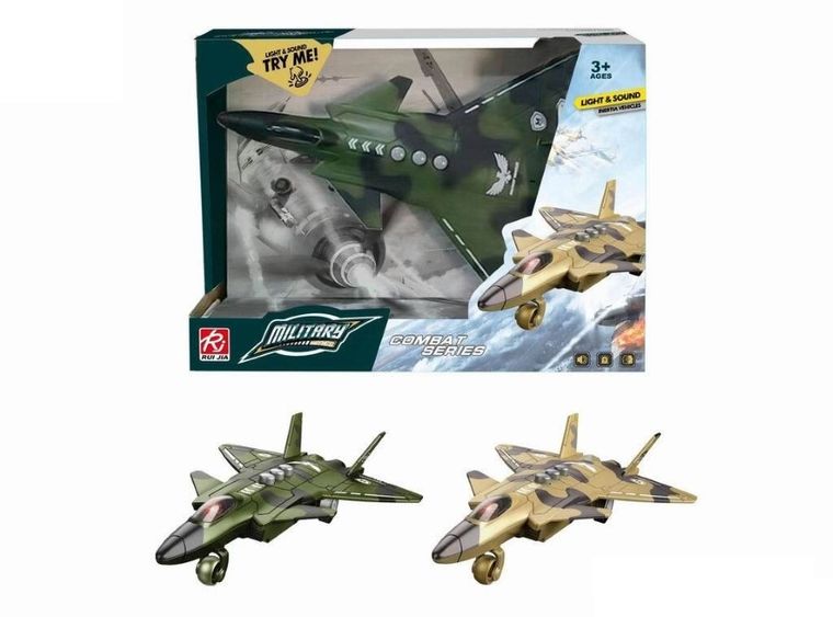 Maksik, samolot wojskowy, światło i dźwięk