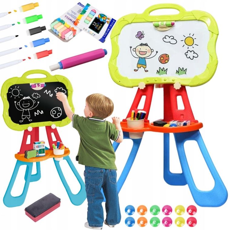 Maksik, tablica dwustronna z akcesoriami, suchościeralna