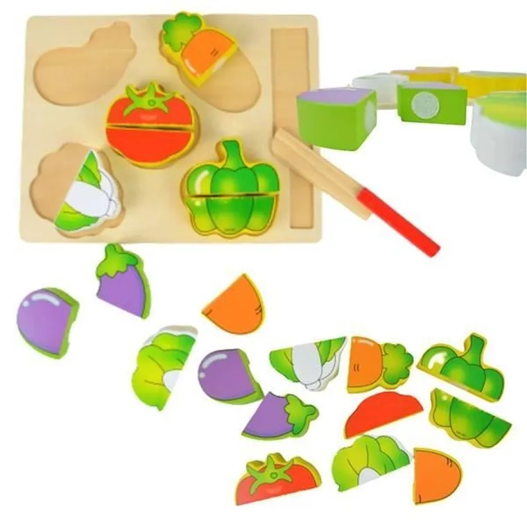 Maksik, warzywa do krojenia, drewniany, zestaw kuchenny