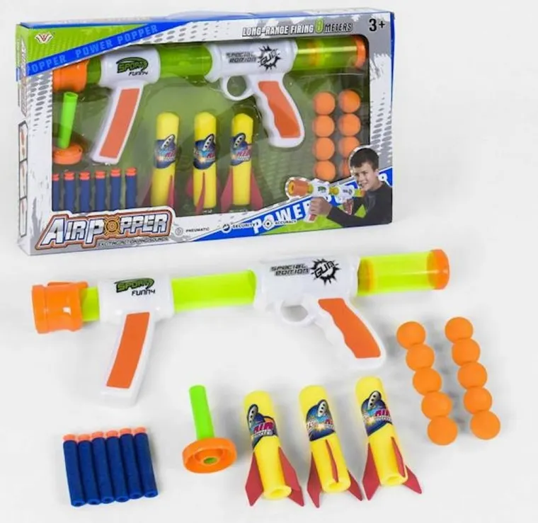 Maksik, zestaw, broń na piankowe strzałki, kulki, pociski