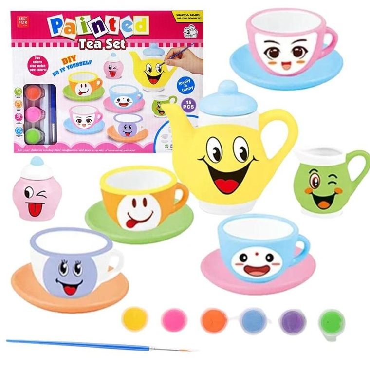 Maksik, zestaw do herbaty, malowania filiżanek 3D