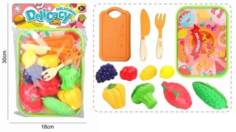 Maksik, zestaw kuchenny z warzywami do krojenia