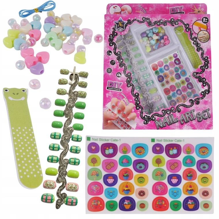 Maksik, zestaw piękności z koralikami i pilnikiem do paznokci