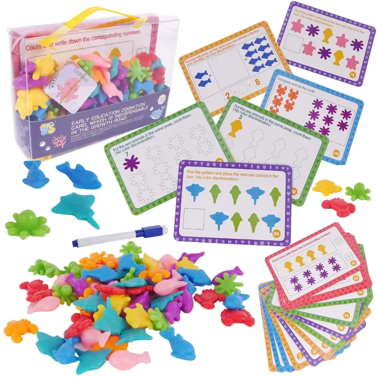 Maksik, Zwierzęta morskie, nauka kolorów i liczenia, zestaw edukacyjny