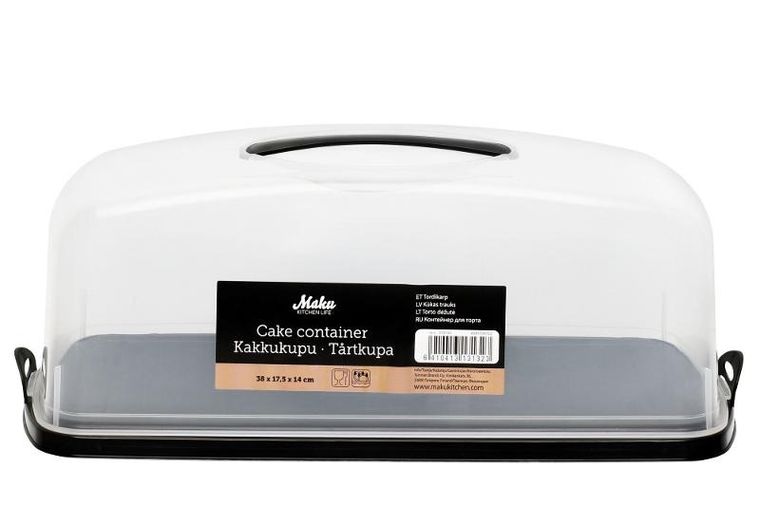 Maku, prostokątny pojemnik na ciasto, 38-17.5-14 cm