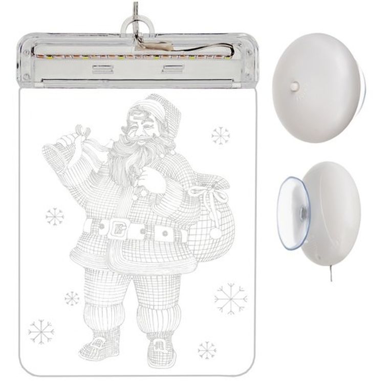 Malatec, witraż LED 3D, mikołaj