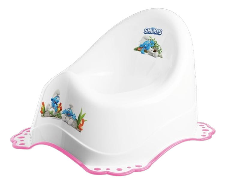 Maltex, Smerfy, nocnik z gumkami antypoślizgowymi, różowy