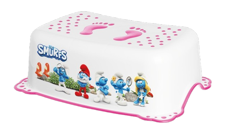 Maltex, Smerfy, podest z gumkami antypoślizgowymi, różowy