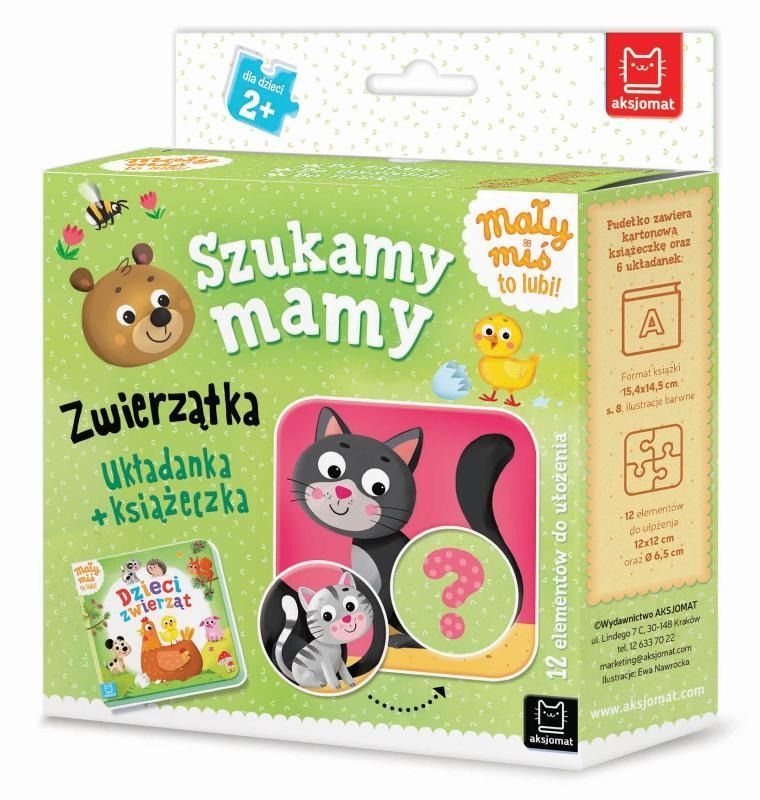 Mały miś to lubi! Szukamy mamy. Zwierzątka. Układanka + książeczka