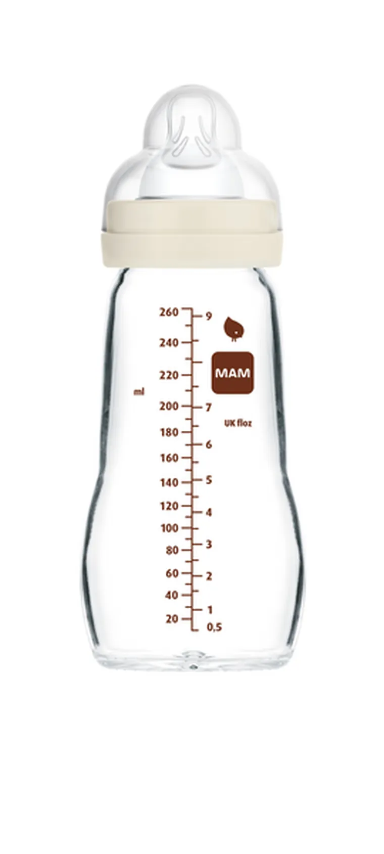 Mam, Feel Good, Forest, szklana butelka dla dzieci, 260 ml