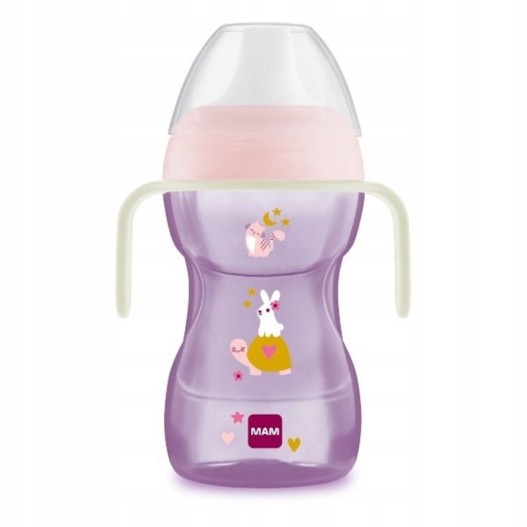 MAM, Fun to drink, kubek treningowy, różowo-fioletowy, 270 ml