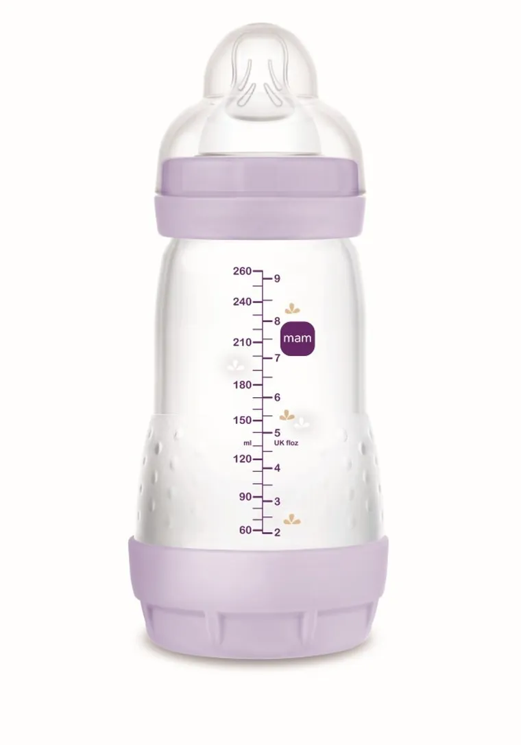 MAM, Perfect Start, butelka antykolkowa, liliowy, 260 ml