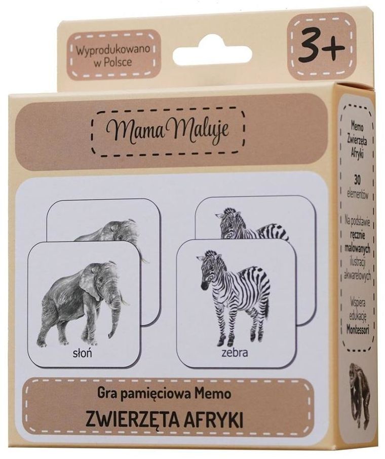 Mama Maluje. Memo Zwierzęta Afryki, gra pamięciowa