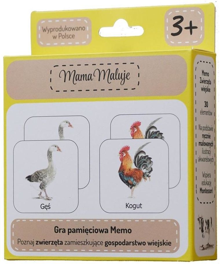 Mama Maluje. Memo Zwierzęta Wiejskie, gra pamięciowa