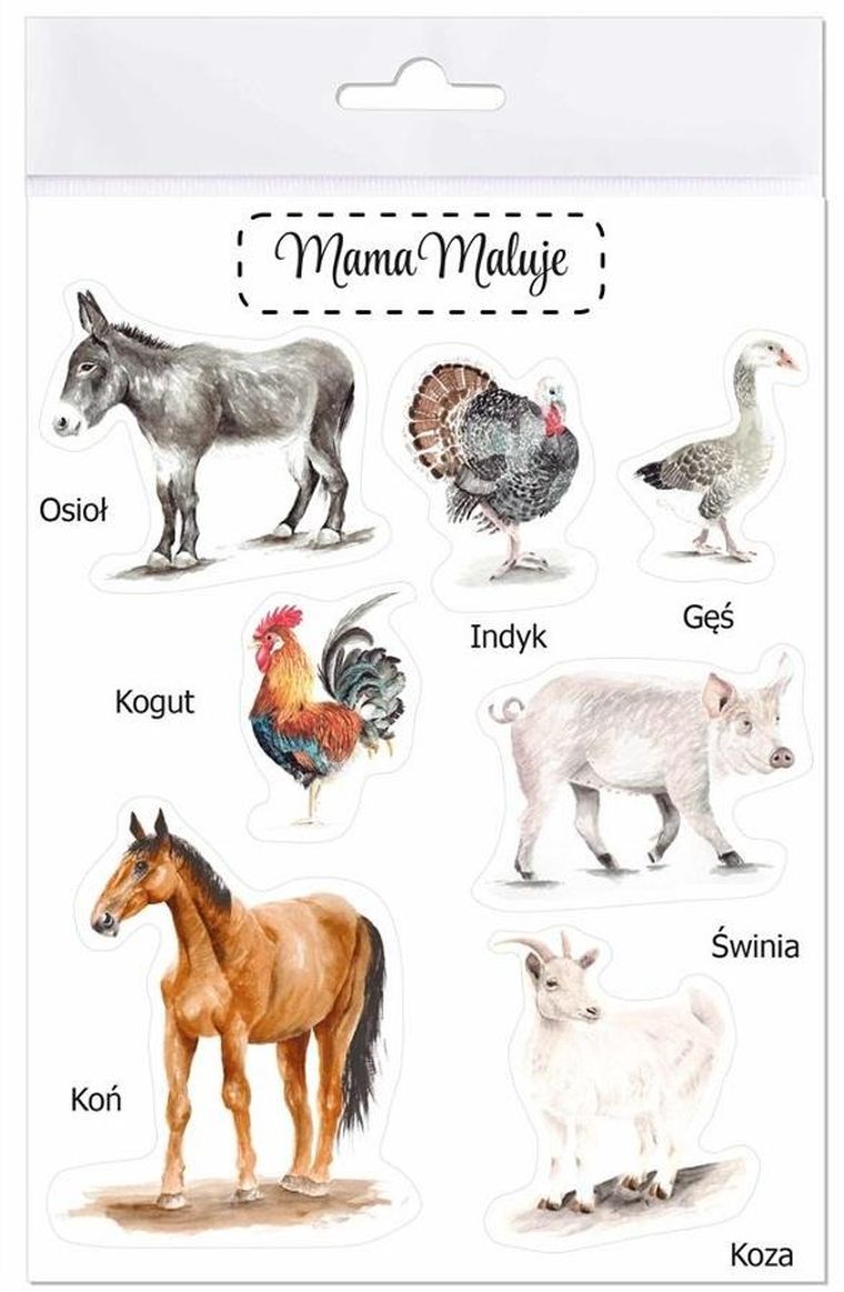 Mama Maluje, naklejki, duże zwierzęta wiejskie